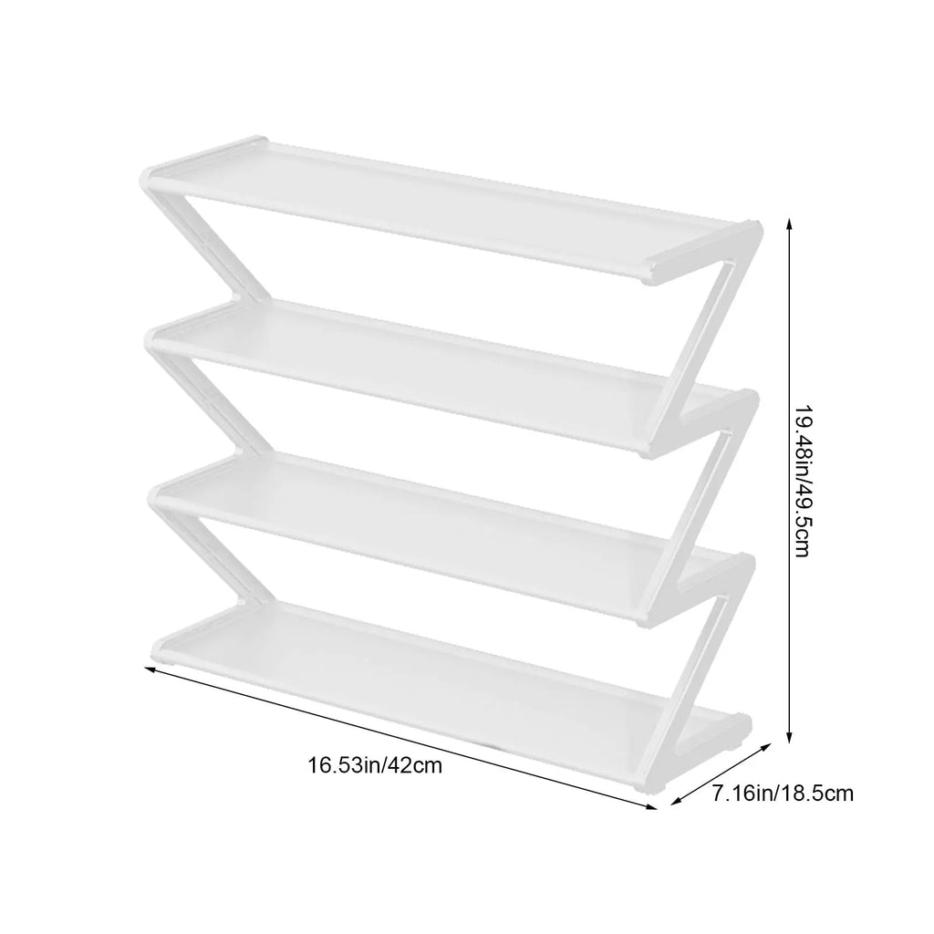 1pc 4 Tier Stainless Steel Shoe Rack Organizer,Space Saving Shoes Organizer, for Closet Entryway Bedroom, Floor, Outdoor Oasis Select