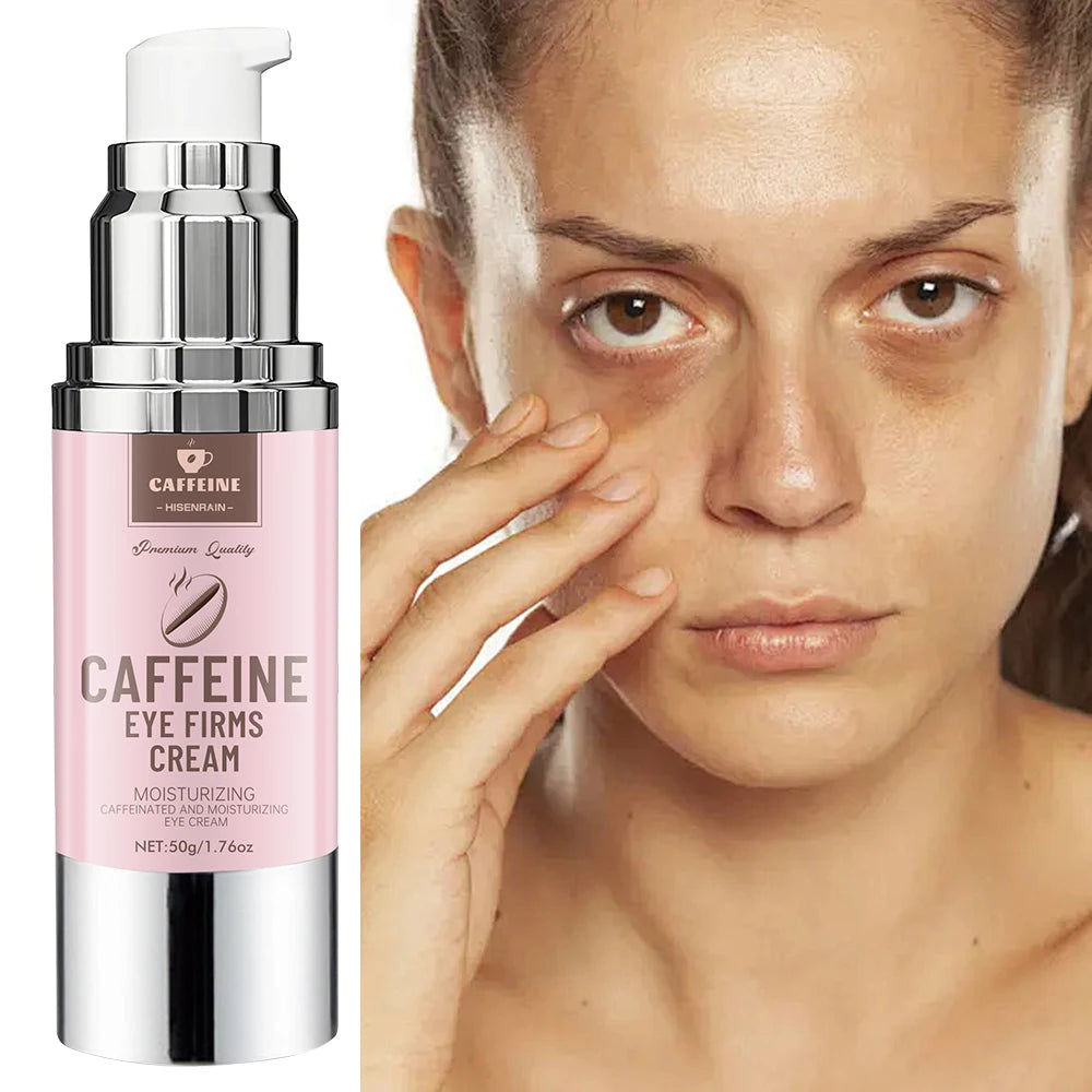 HISENRAIN Under Eye Cream with Caffeine, Vacuum Pump Anti-Aging Firm & Lift Dark Circles Puffiness, Professional Eye Treatment. Oasis Select