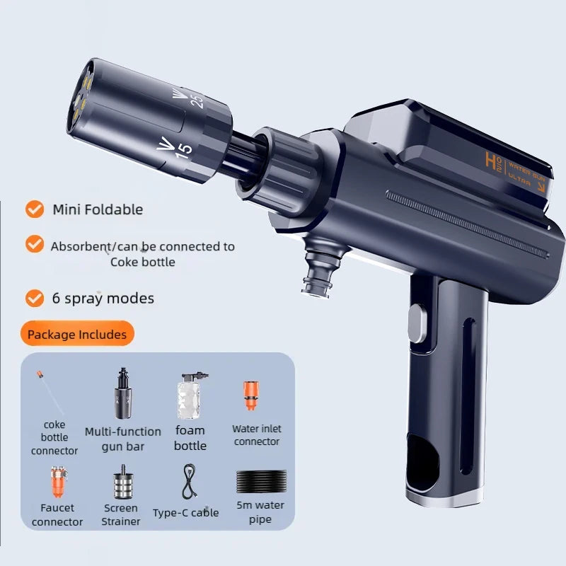 Power Wash Gun Multi-Function Nozzle Car/Floor Rechargeable Lithium Battery 4000mAh Portable High Pressure Cordless Oasis Select black Battery Powered