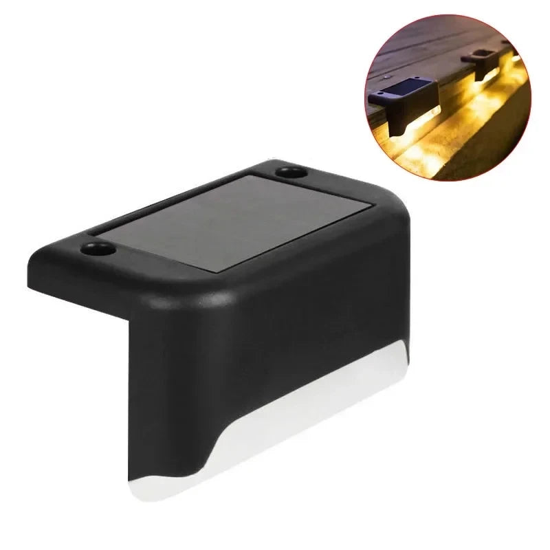 Christmas Outdoor Solar Decorative Light Patio Courtyard Passage Guardrail Step Lamp Outdoor Garden Borders Terrace Fence Light Oasis Select Black 1PCS