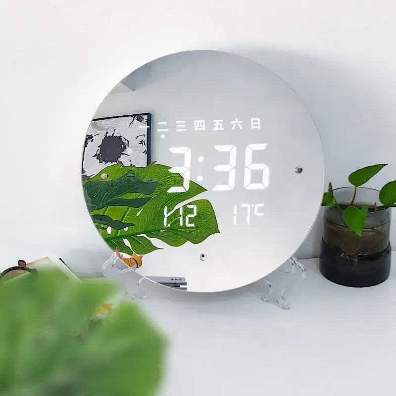 New Smart Perpetual Calendar Electronic Wall Clock Living Room Digital Wall Hanging with Temperature Clock Wall Clocks Oasis Select