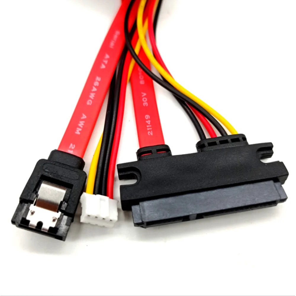 Hard Drive Data Power Supply Integrated Cable Small 4Pin Female & SATA 3.0 Male to SATA 22Pin(7+15Pin) Data Power Cable Oasis Select