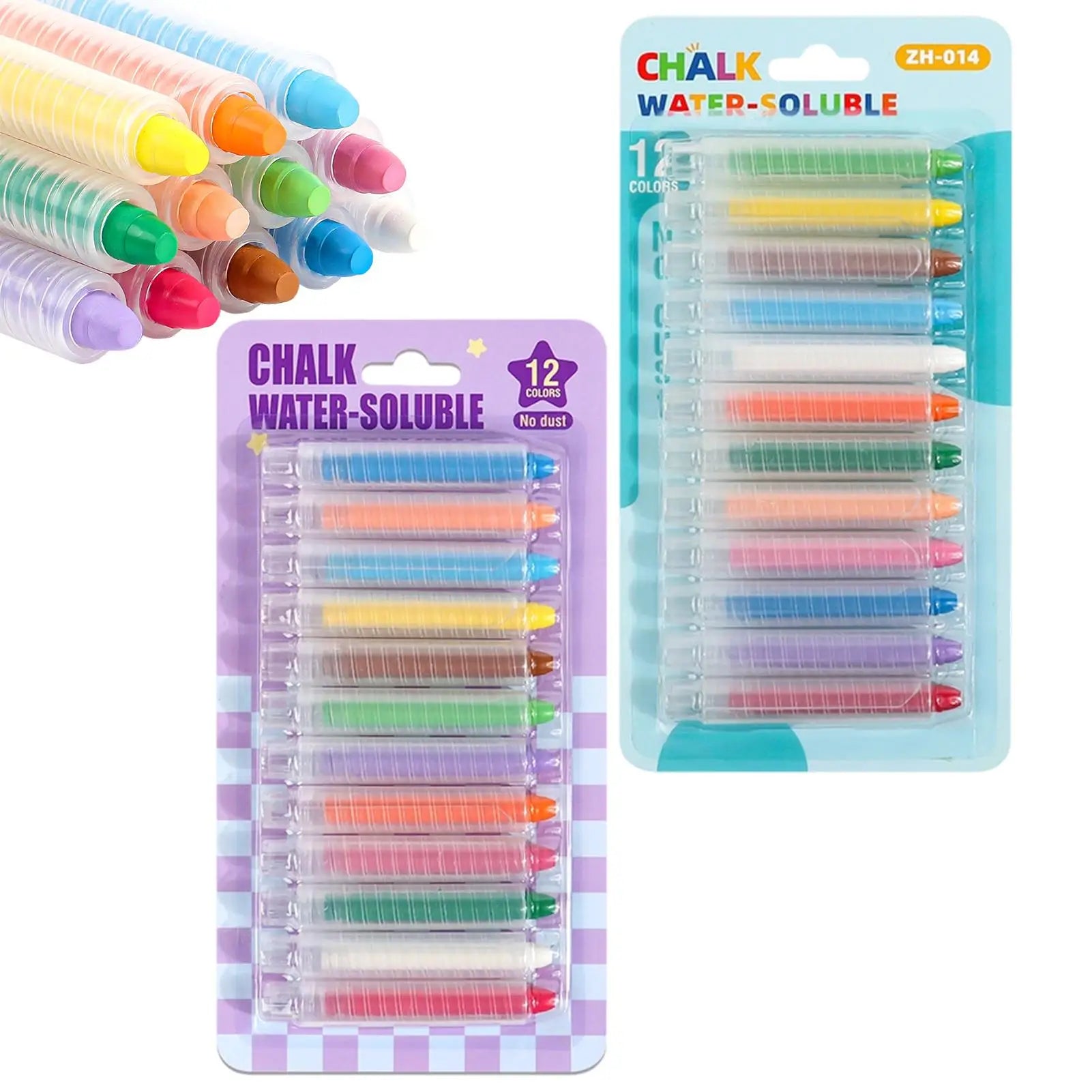 Dustless Chalk 12 Colored Water-soluble Chalk Erasable Non Dirty Hands Dust Free Chalk Blackboard Graffiti Painting Solid Chalk Oasis Select