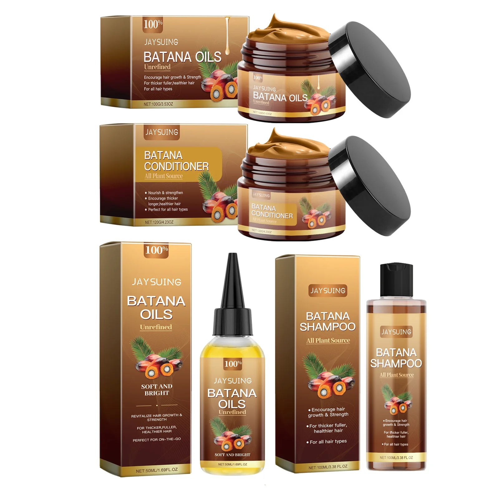 Jaysuing Batana Oil Hair Set – Shampoo, Mask, Serum & Oil Hair Care Set Oasis Select