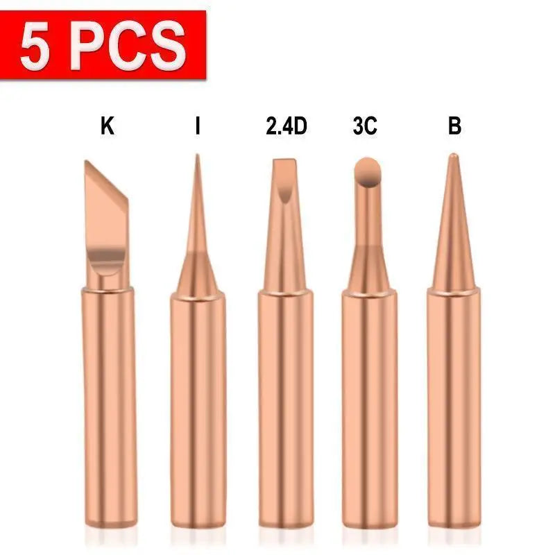 900M T Soldering Tip Pure Copper Replacement Accessory Fit for 936 937 938 Soldering Station Electronic Repair Use Oasis Select 5pcs