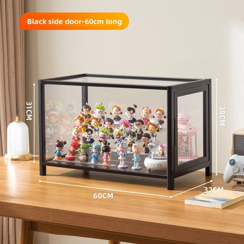 Figure Cabinet Wine Cabinet Toy Storage Rack Display Cabinet Household Sub-dustproof Transparent Cabinet Lego Display Cabinet Oasis Select Black layer 60