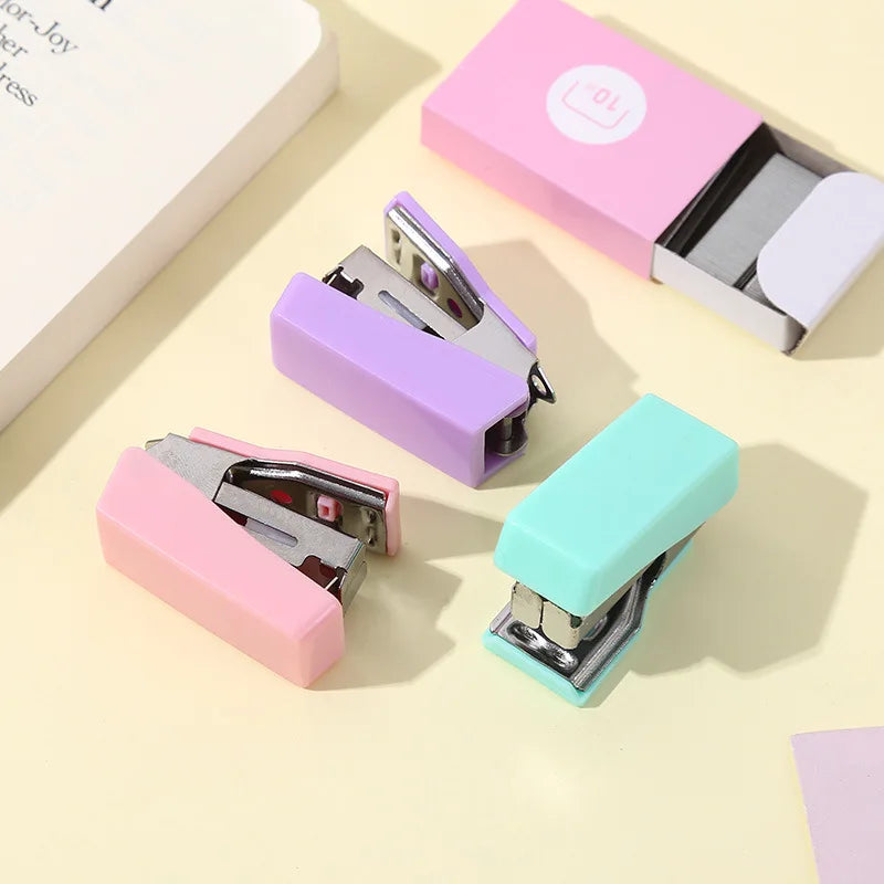 Compact Metal Mini Stapler Set Includes 500 Staples for Paper Binding School Office Supplies Cute Portable Stationery Kit Oasis Select