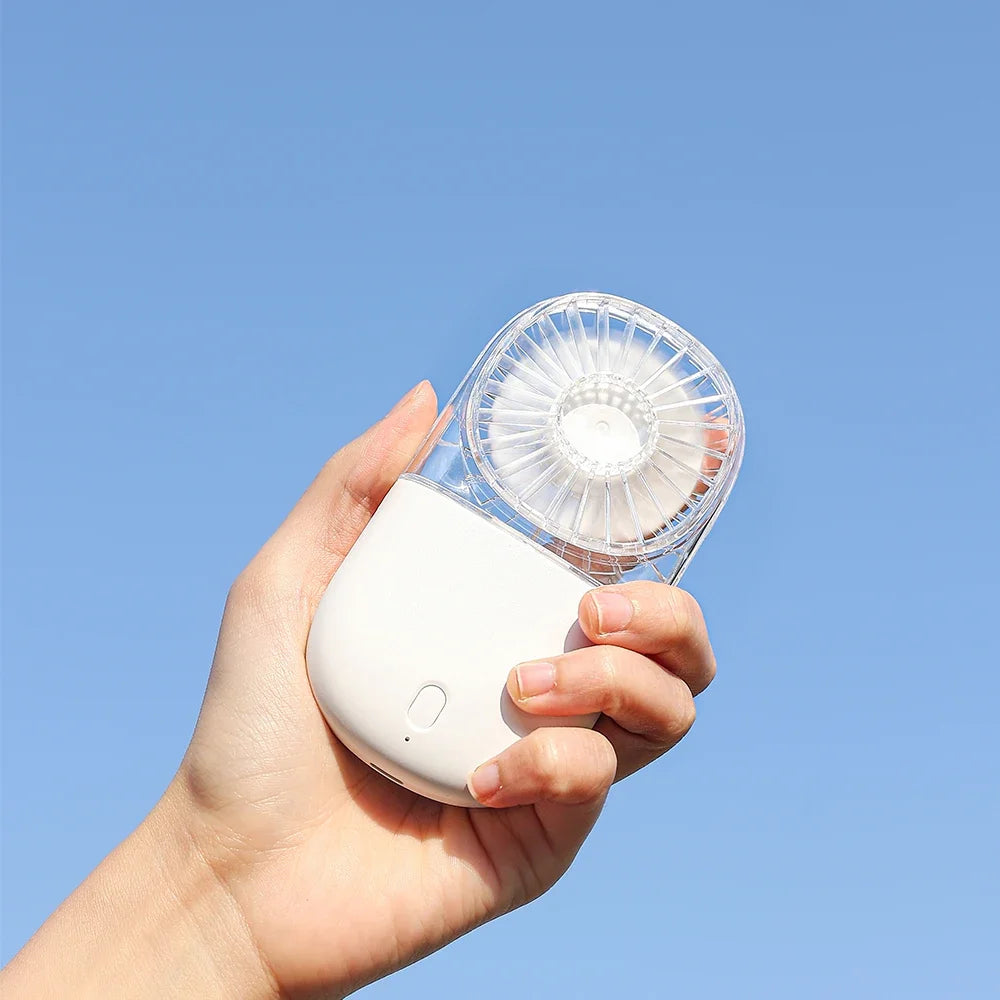 URGGU Portable USB Fan – 5-Speed Handheld & Desktop Transparent