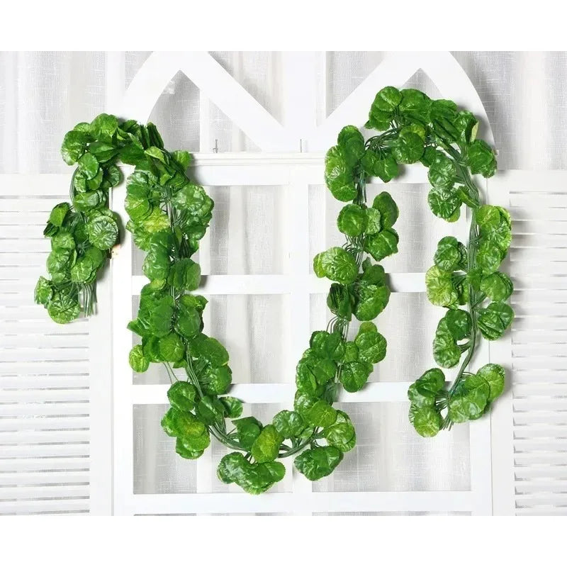220cm Artificial Liana Vine Wall Hanging Fake Plants Ivy String Leaves Decoration Home Outdoor Garden Wedding Party Decors Oasis Select 2.2M Long HT
