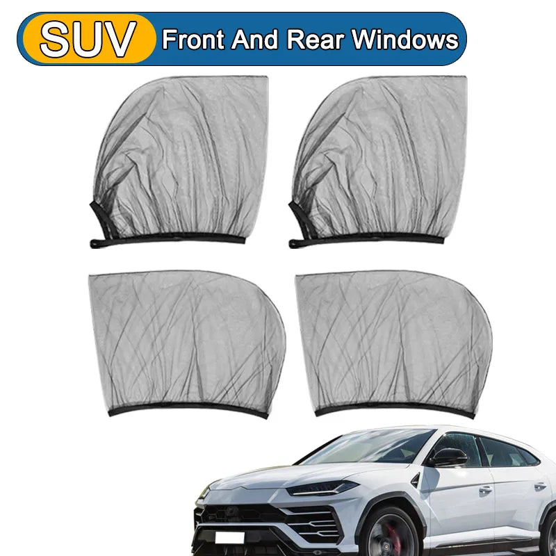 New Car Sunshade Curtains Anti-UV Side Window Shades Car Curtains Nti-mosquito Mesh Net Protection Repellent Auto Accessories Oasis Select SUV-4 windows