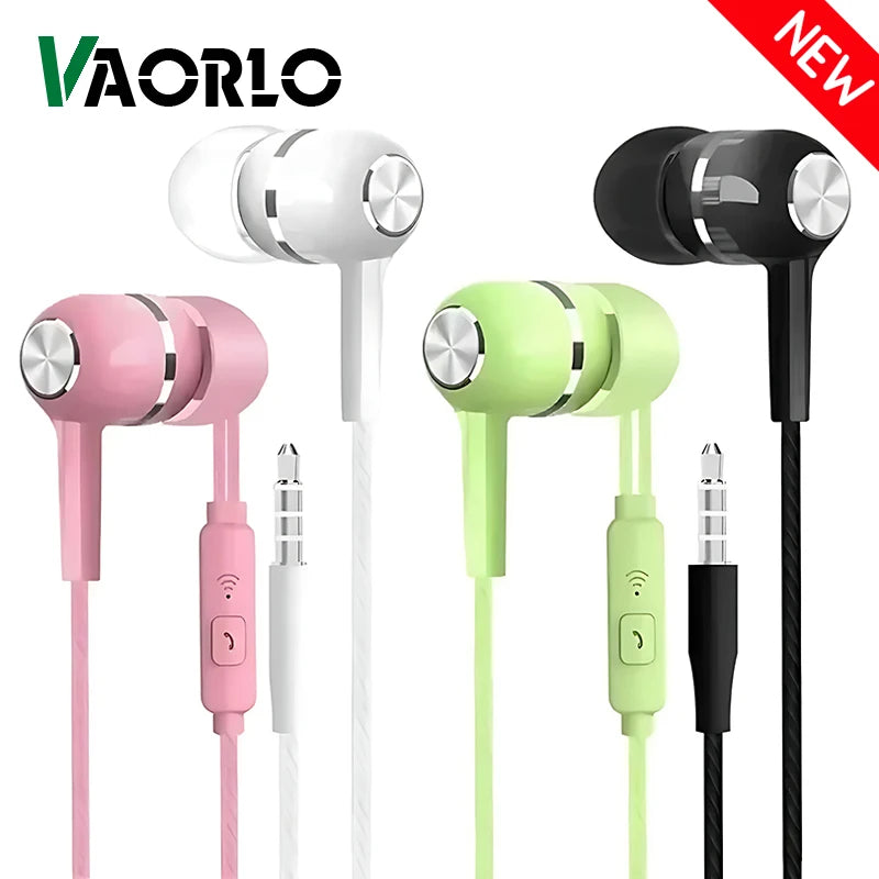 3.5mm Wired Headphones In Ear Headset Wired Earphones with Microphone Bass HiFi Stereo Earbuds Sports Music Gaming For Phones PC Oasis Select