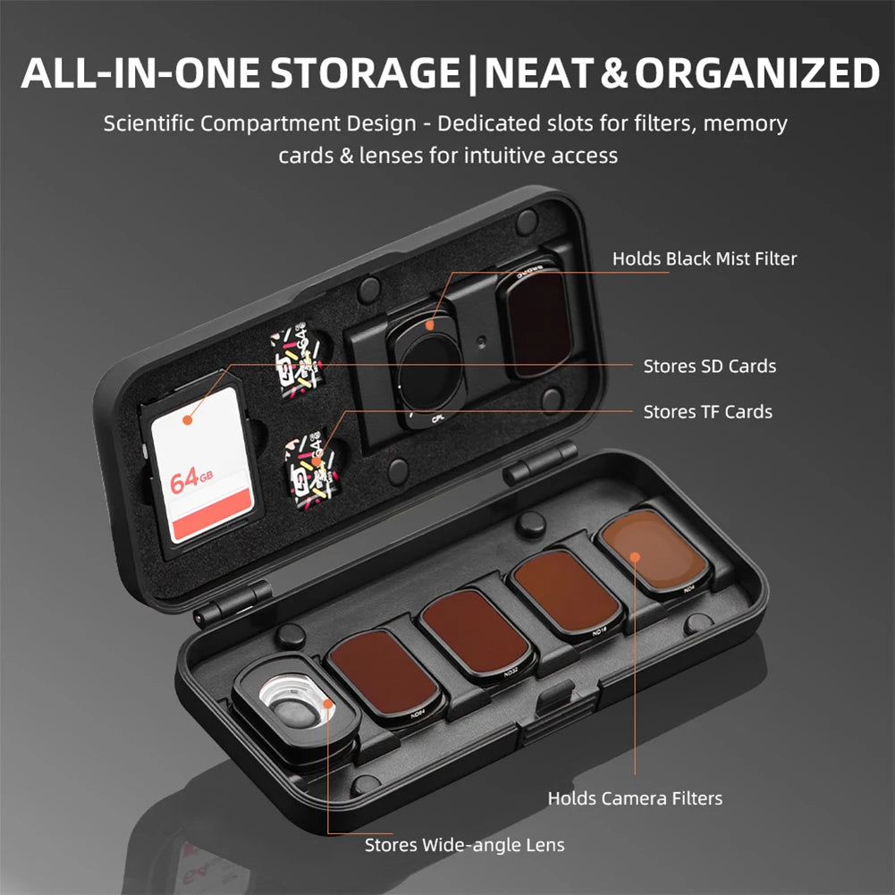 Carrying Case Shockproof Filter Storage Case for DJI Osmo Pocket 3 Filters Protection Box Oasis Select