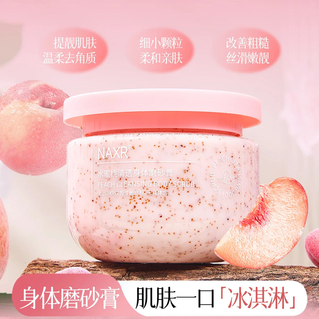 Sweet Peach Cream Body Scrub Ice Cream Pomegranate Seed Scrub Deep Cleansing Skin 250g Exfoliate Skin Cells Oasis Select