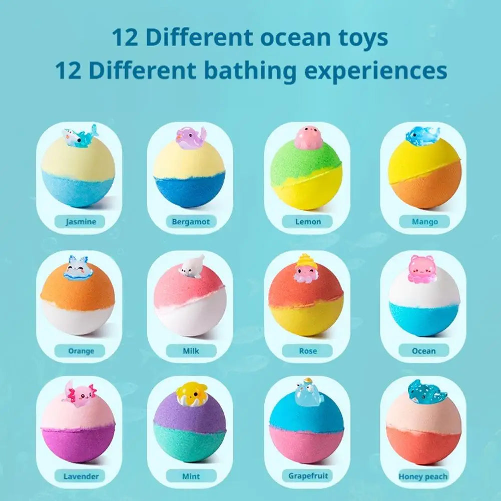 12-Piece Surprise Toy Bath Bombs – Natural Oils & Mega Bubbles Bath Bomb Gift Set Oasis Select