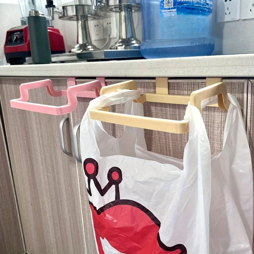 1pc mini Garbage Bag Holder, Door Back Plastic Bracket, Trash Storage Hanger, Rubbish Hanging Racks Oasis Select