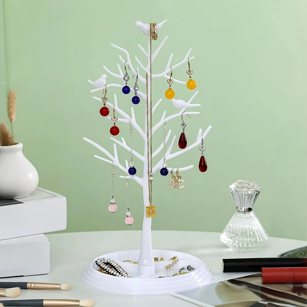 1pc,Tree shaped jewelry display stand with tray, earrings, necklaces, rings, jewelry storage rack, desktop jewelry tower Oasis Select