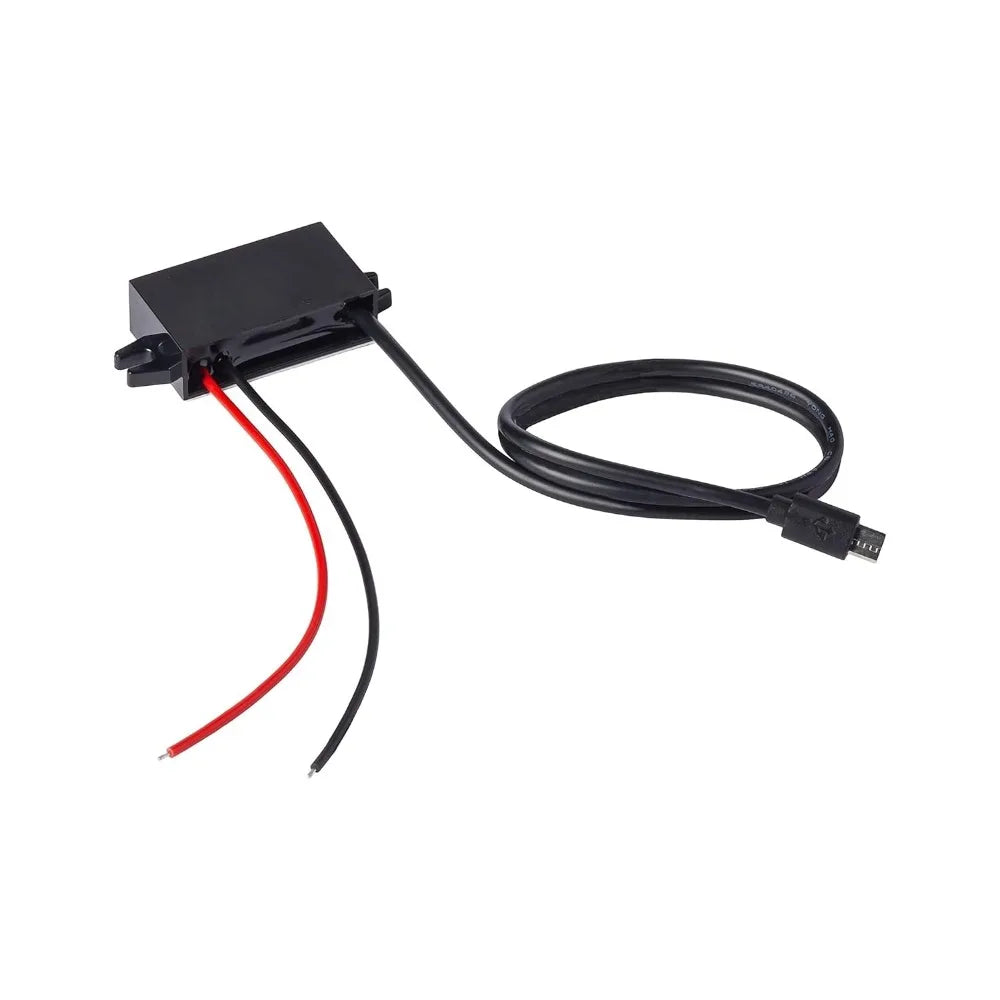 DC To DC 12V (8-23V) Step Down To 5V 3A 15W Converter Module Waterproof Housing With Micro USB Output Compatible With Many Phone Oasis Select Single micro USB 12V (8-23V) 5V 3A