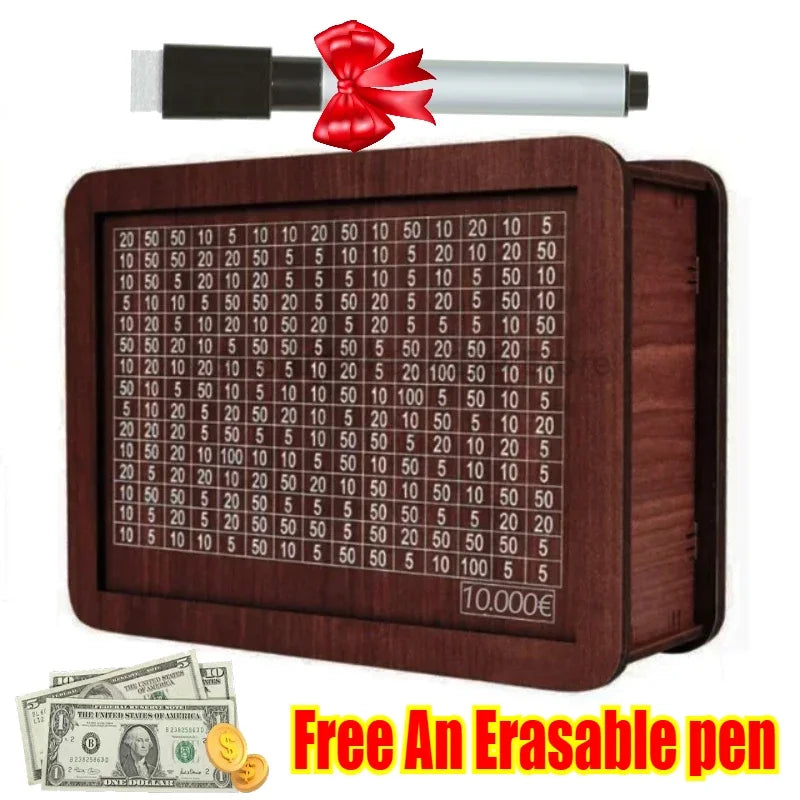 Wooden Piggy Banks, Dollar Cash Boxes, Reusable Assembled Cash Boxes, Home Decorations, with Savings Goals and Figures Oasis Select EUR 10000