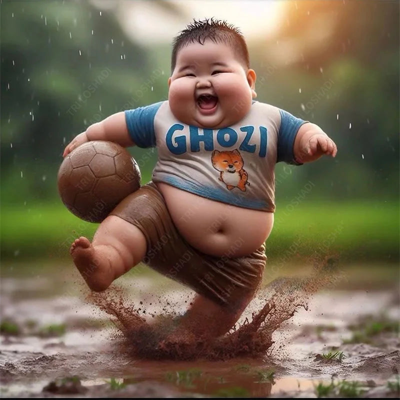 Mud Kickball Baby Sticker Wall Decoration Personality Creative Cute Man Treasure Sticker Electric Car Waterproof Sticker Oasis Select