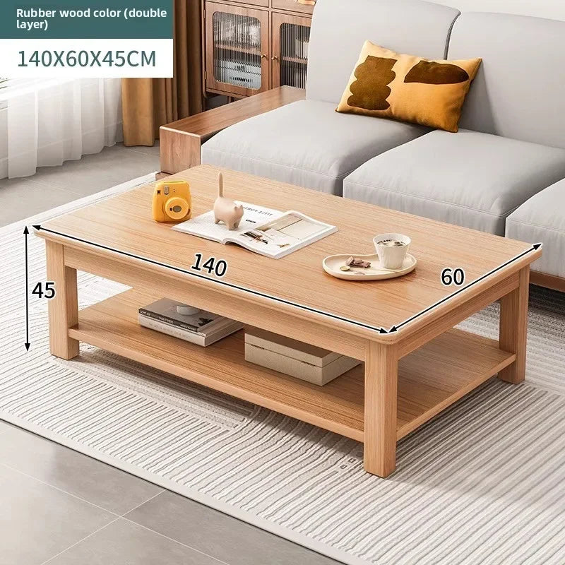 Coffee table new Chinese style living room rectangular solid wood leg tea table office tea table small apartment low table Oasis Select SCXJM-140x60