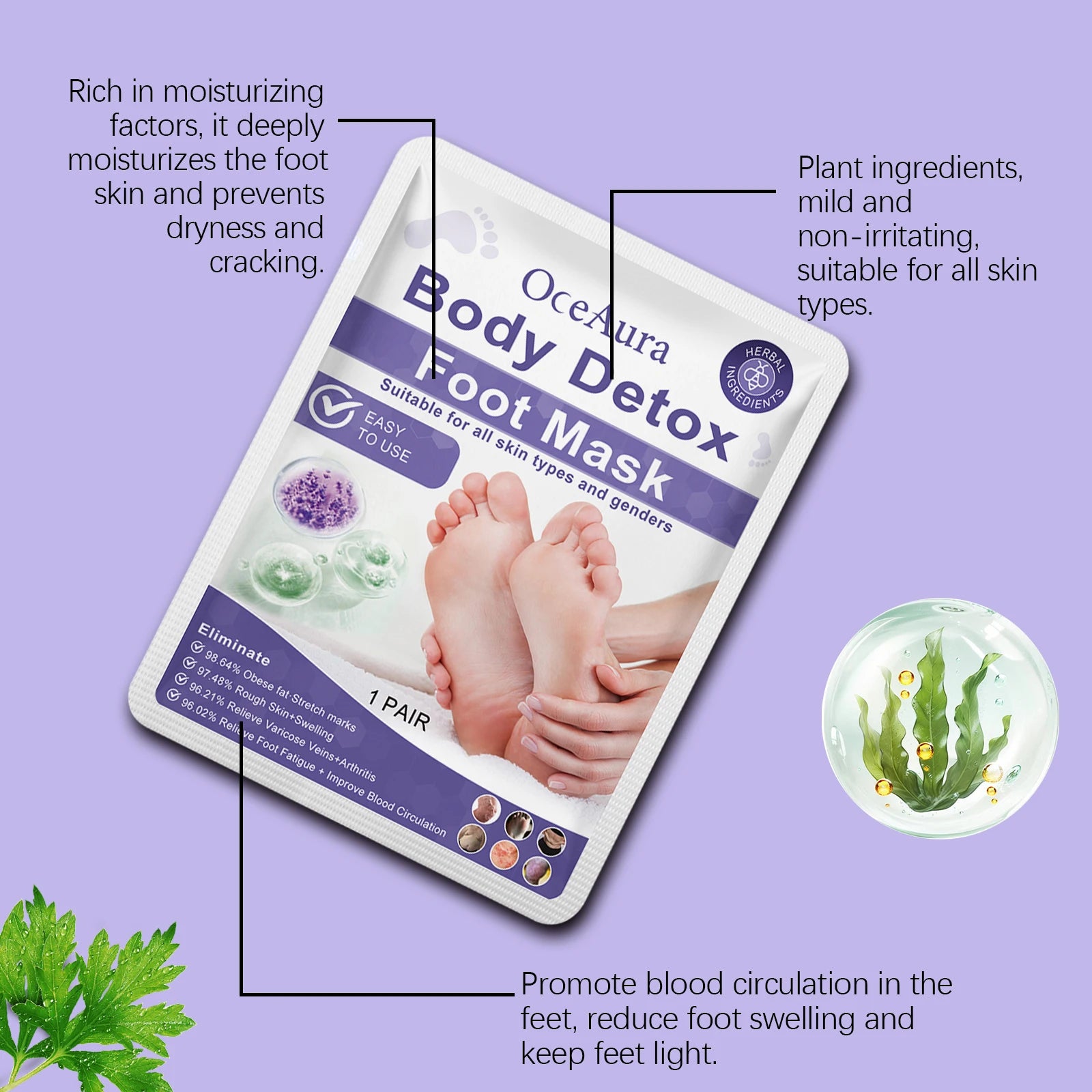 Exfoliating Foot Mask Remove Dead Skin Soften Calluses Anti Cracked Moisturizing Foot Care Foot Peel Mask Socks Foot Skin Care Oasis Select