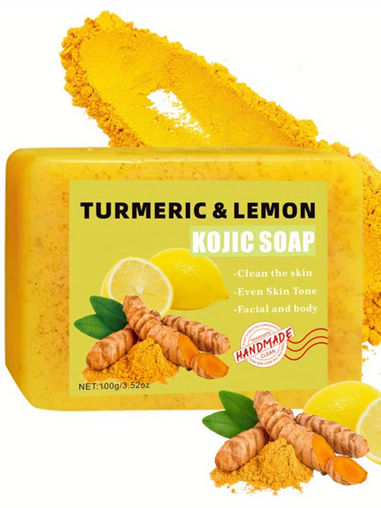 3PCS Lemon Turmeric Kojic Acid Soap, Face and Bath 2-in-1, Deep Moisturizing and Moisturizing Skin Suitable for All Skin Types Oasis Select