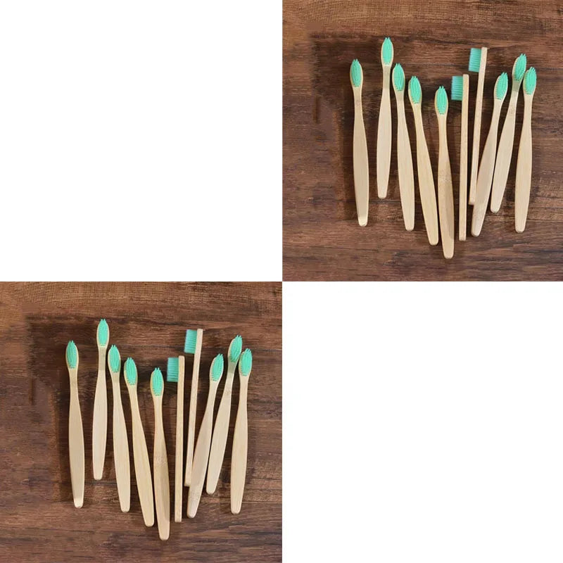 10/20pcs Soft Toothbrush Bristles Bamboo Toothbrush Eco Friendly Childrens Toothbrushes Biodegradable Oral Care Tooth Brush Oasis Select 20pcs Light green