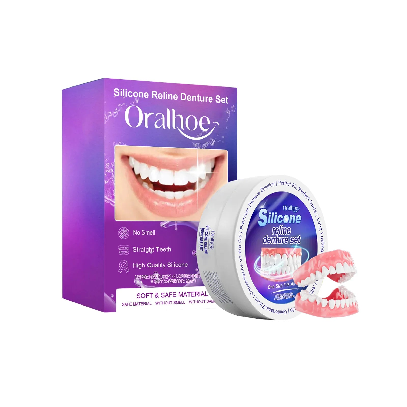 Oralhoe Silicone Temporary Denture Set – Natural Smile Fix Temporary Denture Set Oasis Select 1set boxed