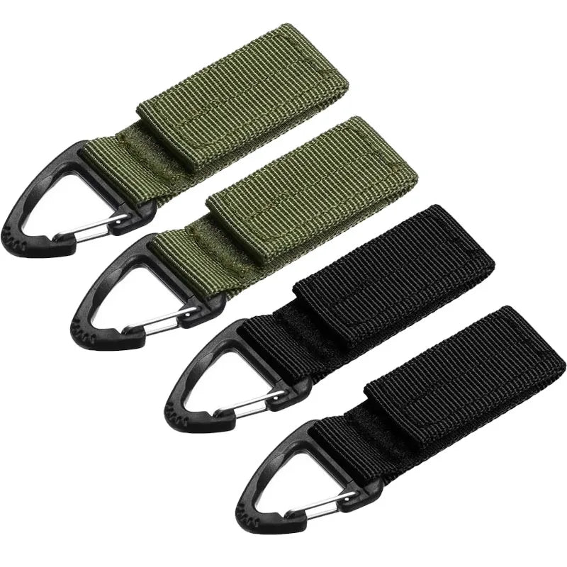 2/4Pcs Tactical Hanging Key Hook Clip Clamp Buckle Nylon Webbing Molle Belt Carabiner Outdoor Strap Climbing Accessories Oasis Select mixed 4pcs