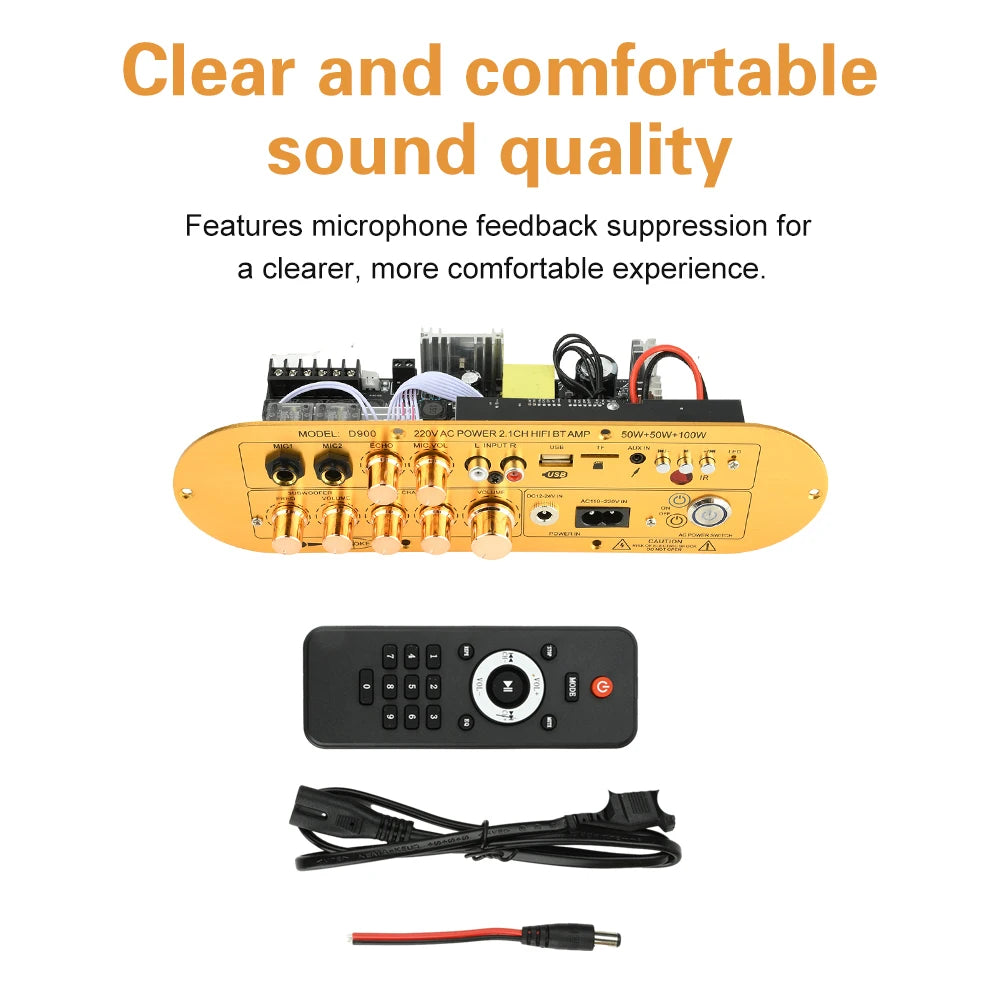 Audio Amplification Board D900 Channel 2.1 HIFI Bluetooth 5.0 50W+50W+100W Digital Media Power Amplification Board Oasis Select