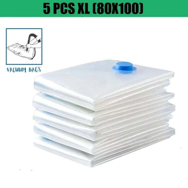 1pcs Vacuum Storage Bag for Clothing, Comforters, Blankets, Bedding Home Packing Organizers Not Include Pump Oasis Select 5Pcs-80x100-Only Bag Show In Picture