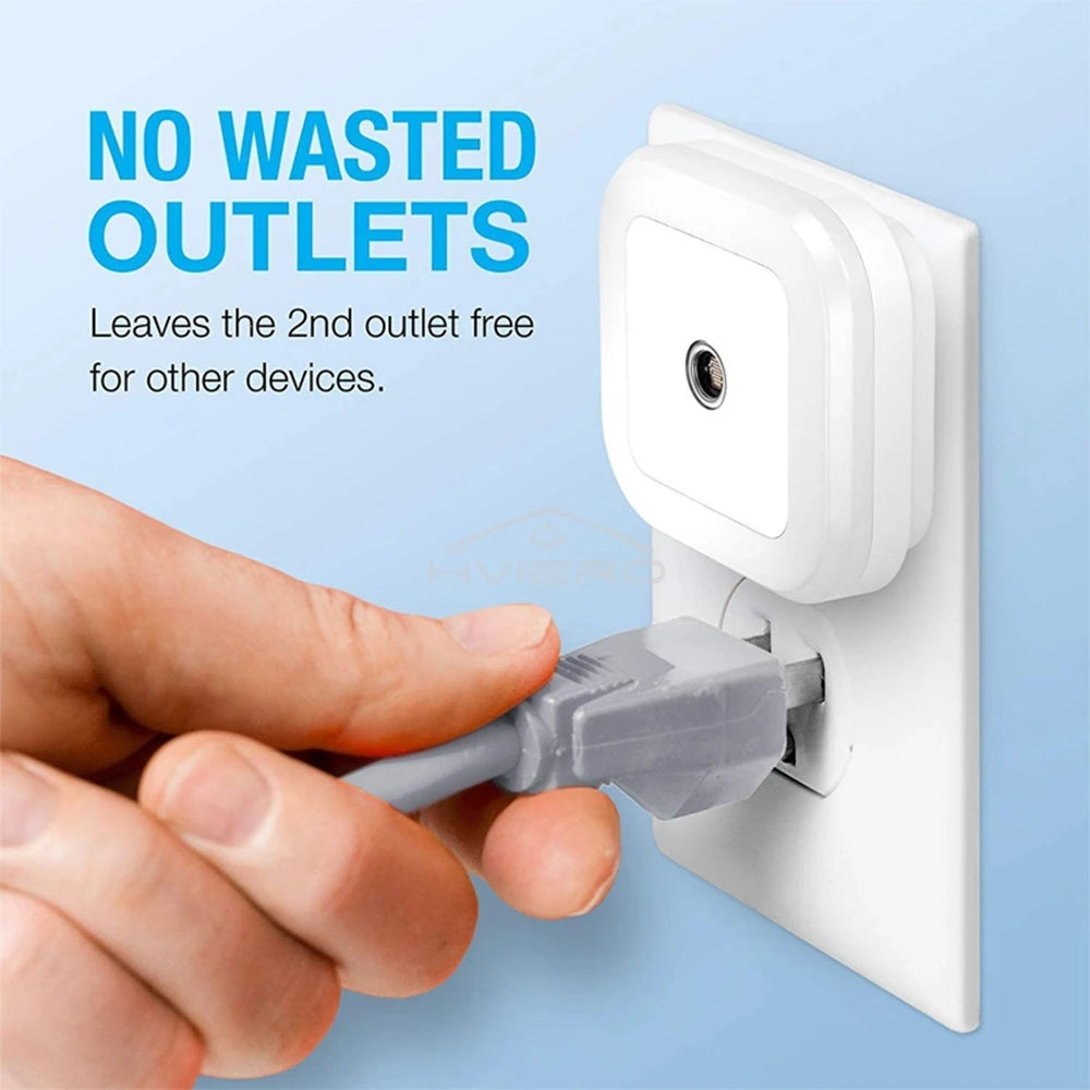 LED Motion Sensor Night Light | Plug-In Square Wall Lamp