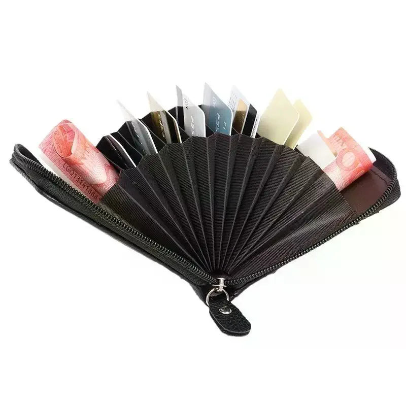 JETTING PU Leather Zipper Card Holder Wallet with ID Window Card Holder Wallet Oasis Select
