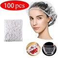 100/200pc Reusable Stretch Lids for Food Preservation + Disposable Shower Caps - Ideal for Kitchen Storage and Shower Prote Oasis Select 100pcs