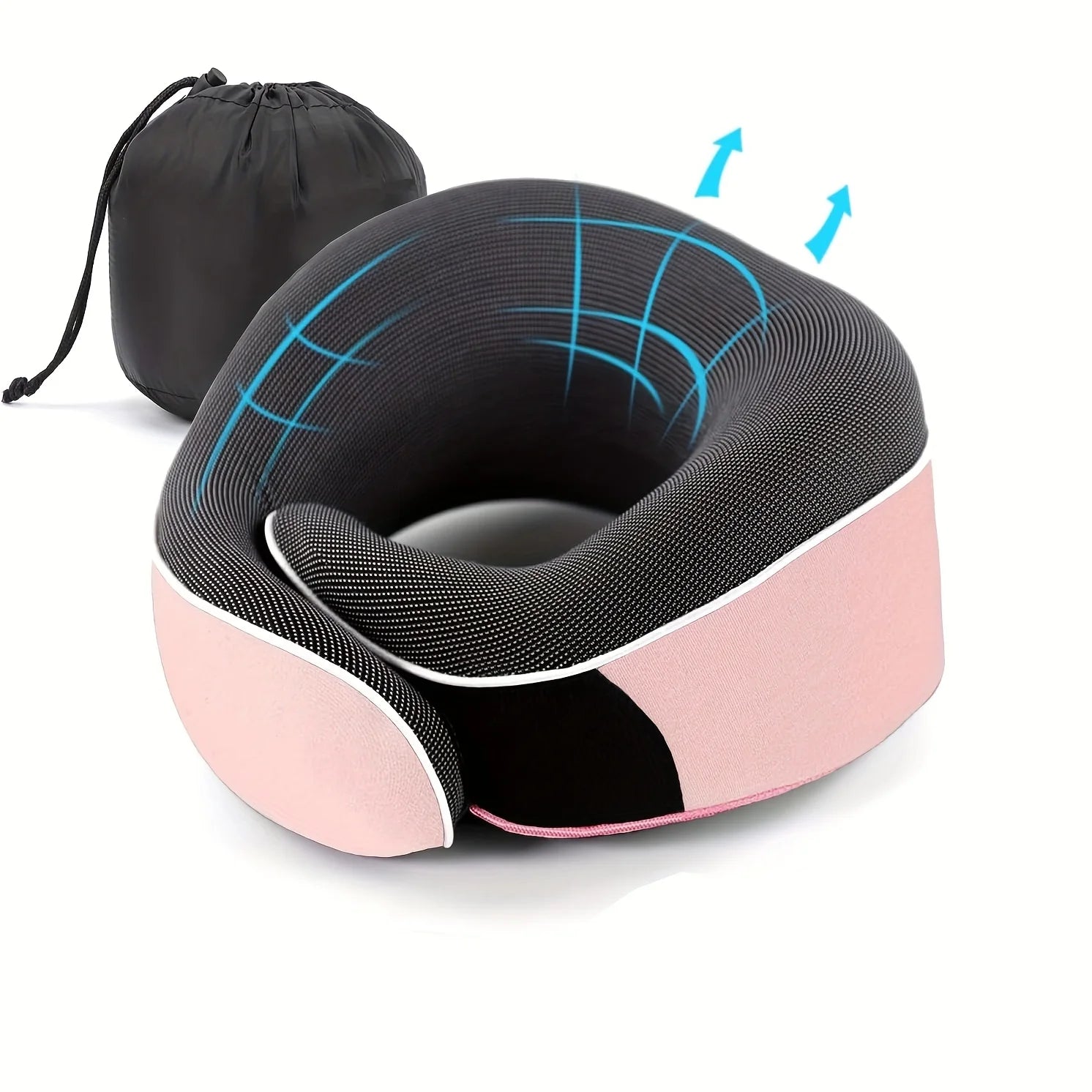 Memory Foam Travel Neck Pillow U-shaped Pillow Snail Style Travel Neck Support Portable Adjustable Soft Noon Break Sleep Pillows Oasis Select