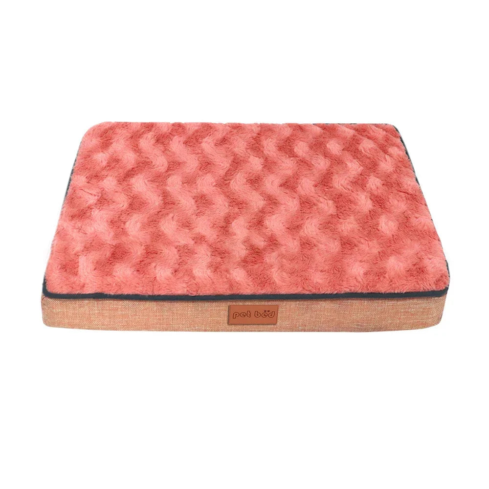 Dog Bed Memory Foam Pet Bed With Removable Washable Faux Fur Cover Orthopedic Waterproof Dog Bed For Crate Anti-Slip Bottom Oasis Select Pink S
