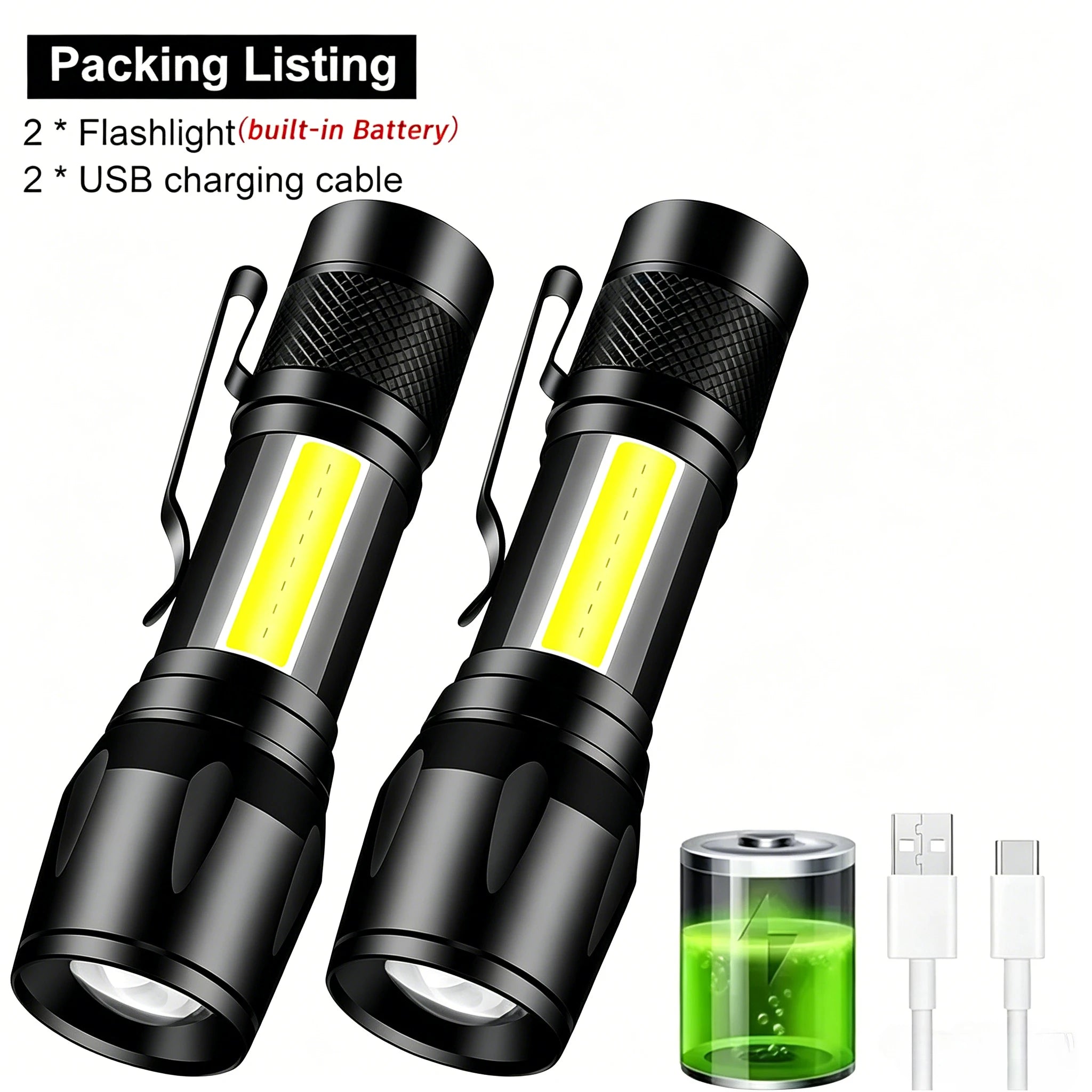 ZHIYU 1600 Lumen LED Zoomable Rechargeable Tactical Flashlight