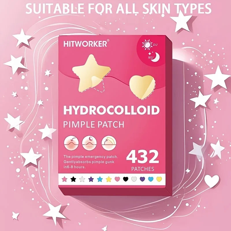 432 Pcs Acne Patches per Box, Star-Shaped Acne Patches, Concealing Patches, Suitable for All Skin Types, Unisex Skincare Oasis Select