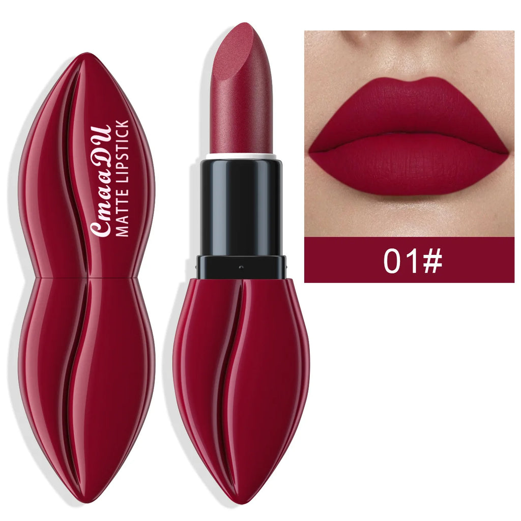 CmaaDu Matte Velvet Lipstick – Waterproof, Long-Lasting Nude & Red