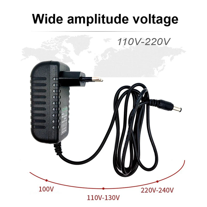 2pcs Power Adapter AC 100-240V Input DC 12V 2A Output Supply Charger Universal Adapter Converter Plug for Camera DVR Router LED Oasis Select