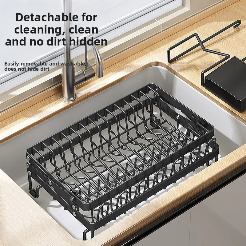 Kitchen, tableware, drain rack, dish storage rack, foldable household countertop, bowl rack, shelf Oasis Select