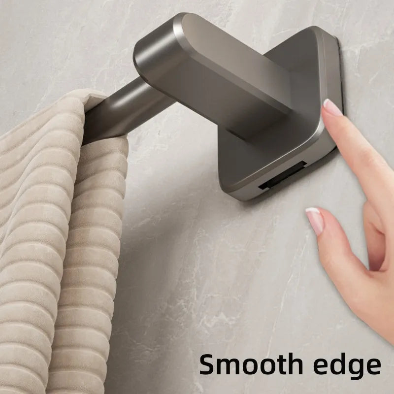 Bathroom Towel Holder White Without Drilling Bathroom Black Towel Rack Towel Bar Self-Adhesive Bathroom Towel Rack Towel Rail Oasis Select