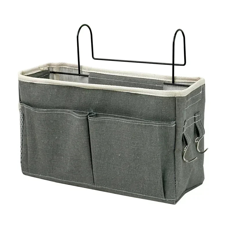 Large Capacity No Punch Bedside Hanging Basket Baby Diaper Practical Storage Fence Table Box and Bedside Organizer Bag Oasis Select DARK GRAY