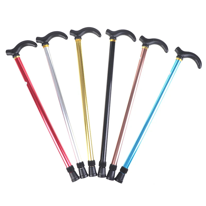 1PC 75-90cm Aluminum Alloy Adjustable Walking Stick 2 Section Stable Anti-Skid Crutch Old Man Hiking Cane Height Oasis Select