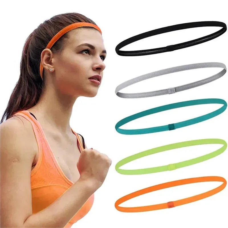 5/10pcs Elastic Absorbent Sweat Bands Yoga Running Fitness Headband Thin Sports Women Men Hair Bands Anti-Slip Hair Accessories Oasis Select