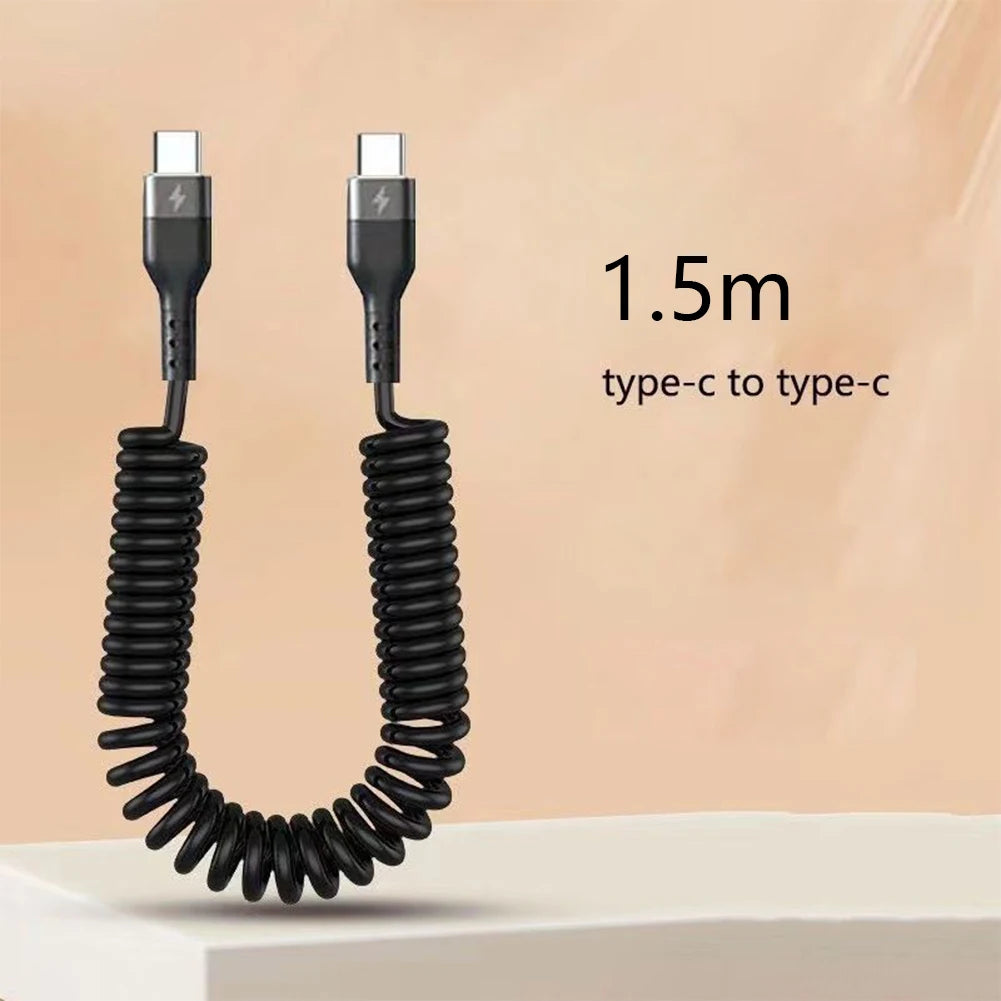 Retractable 5A Fast Charging Cable USB-C Micro USB Lightning