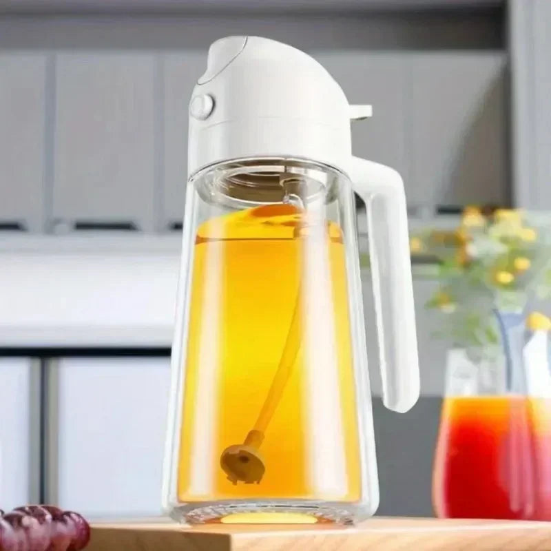 Multi-functional Kitchen Oil Bottle Spray Oil Pouring Two-in-one Food-grade Material Is Not Easy To Damage 500ML Large Capacity Oasis Select white-Plastic-500ml