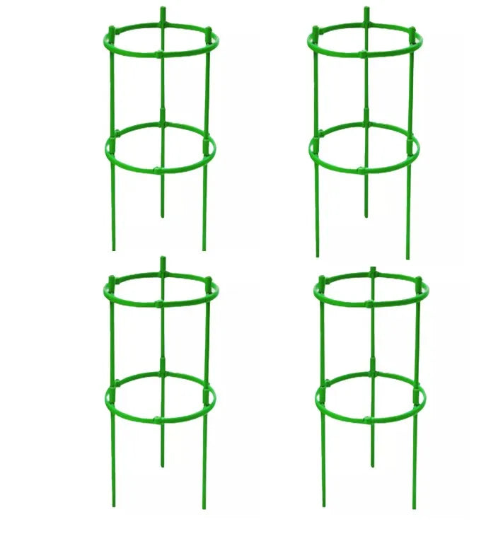 Garden Tomato Cage Plant Support Trellis For Potted Plants, Adjustable ABS Stake For Climbing Vines, Green Oasis Select 4pcs