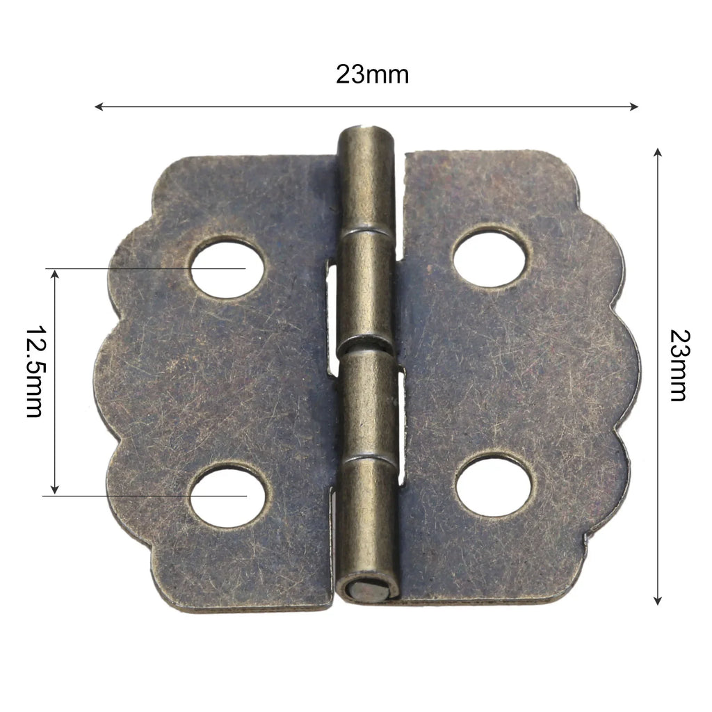 4 pcs Antique Bronze Kitchen Cabinet Door Hinges Jewelry Boxes hinges Dollhouse hinge Furniture Fittings Accessories Oasis Select