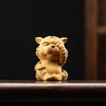 Tiger Tea Pet Creative Money Box Mascot Purple Clay Large and Small Cute Tiger Tea Pet Ornament Tea Table Decoration Oasis Select - Not to Be Missed
